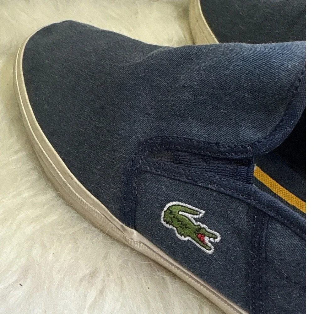 Lacoste‎ Sport Blue Denim Slip On Sneakers Casual Comfort Shoes